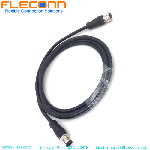 Varón de la posición M12 5 al cable femenino, cable moldeado circular de IP67 IP68