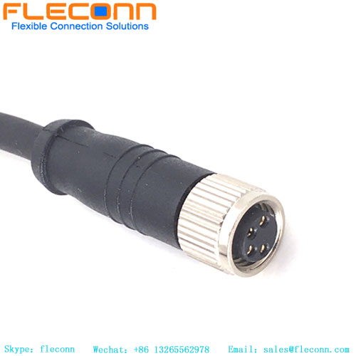 Cable macho a hembra de 4 pines M8, cable conector de clasificación impermeable IP67