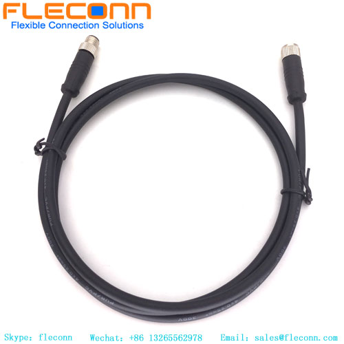 Cable macho a hembra de 4 pines M8, cable conector de clasificación impermeable IP67