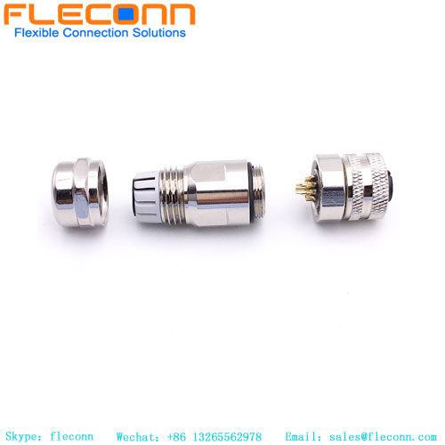 Conector hembra recto de 12 pines codificado M12 A