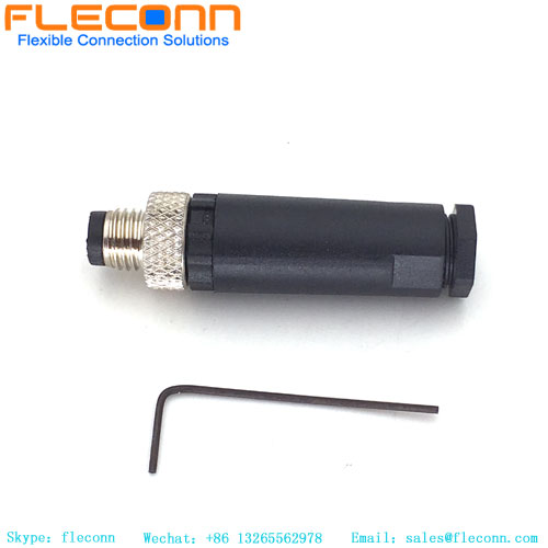 Conector ensamblado macho M8 de 3 pines