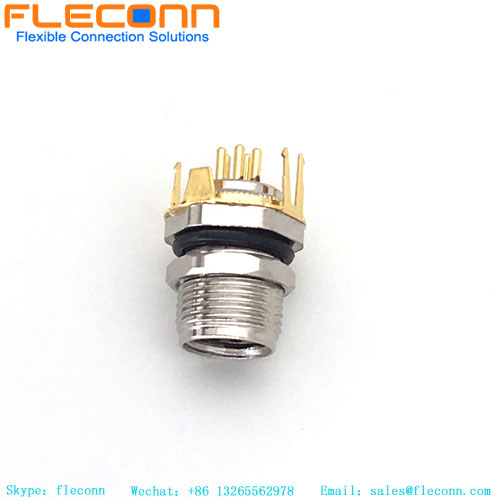 Conector de montaje en PCB M8 de 5 pines con soporte de protección