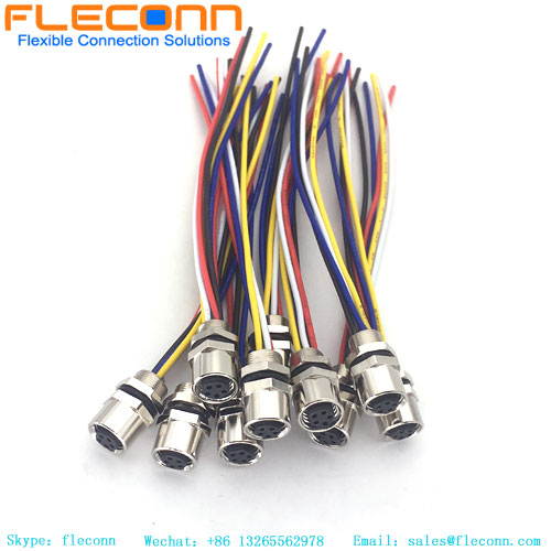 Cable hembra del soporte del panel M8, conector de cable M8 Conector de 5 pines M8