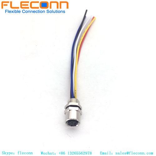 Cable hembra del soporte del panel M8, conector de cable M8 Conector de 5 pines M8