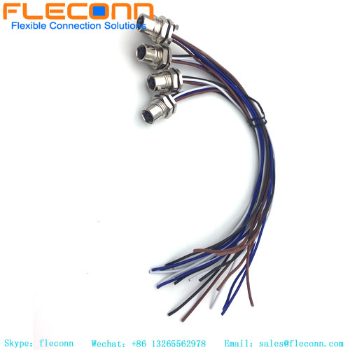 Frente femenino del conector del soporte del panel M8 fijado con los solos alambres