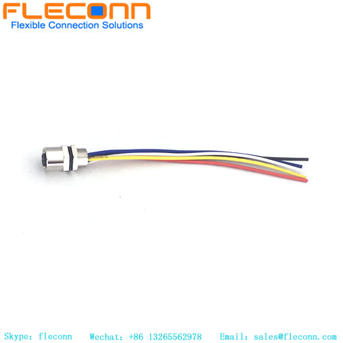 Cable hembra del soporte del panel M8, conector de cable M8 Conector de 5 pines M8