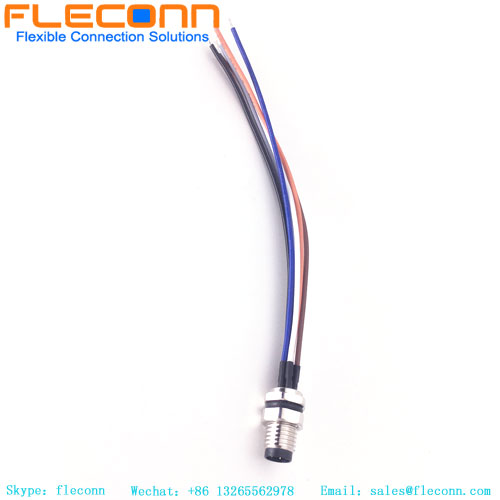 Impermeable IP67 M8 3 4 5 6 8 pines macho y hembra Cable de receptáculo de conector de montaje en panel trasero