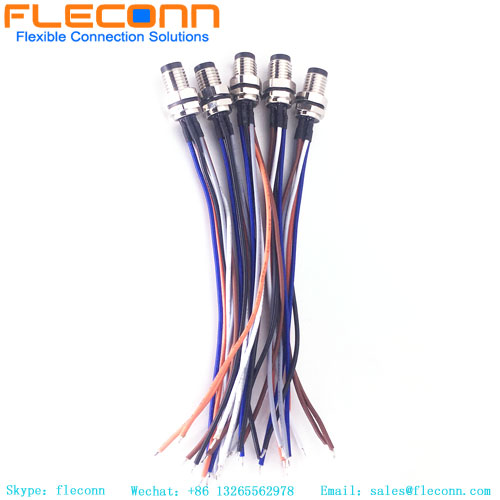 Impermeable IP67 M8 3 4 5 6 8 pines macho y hembra Cable de receptáculo de conector de montaje en panel trasero