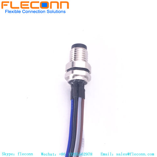Impermeable IP67 M8 3 4 5 6 8 pines macho y hembra Cable de receptáculo de conector de montaje en panel trasero