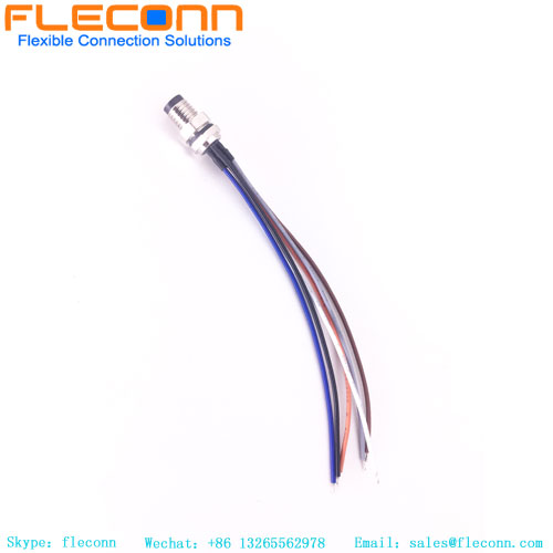 Impermeable IP67 M8 3 4 5 6 8 pines macho y hembra Cable de receptáculo de conector de montaje en panel trasero