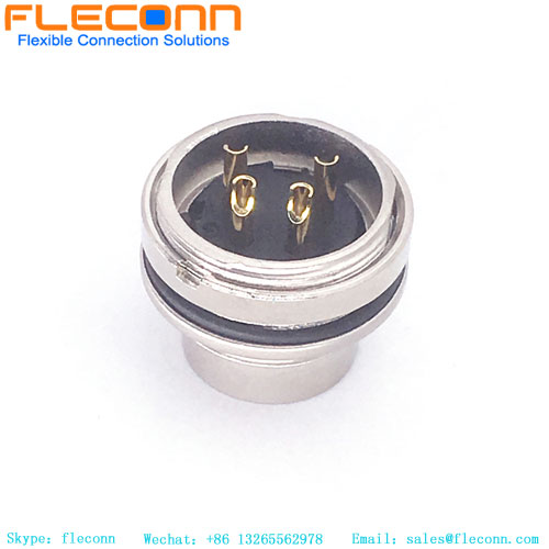 Conector de montaje macho en panel M16 de 4 pines