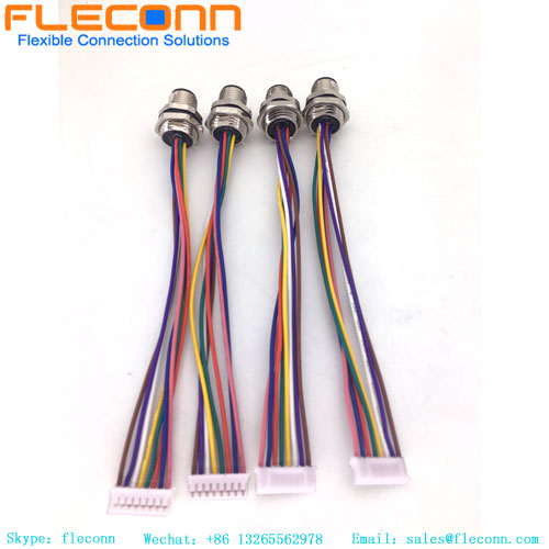 Conector impermeable M12 Ip67, cable macho de 5 pines, circular, conector de montaje en panel de plástico con código