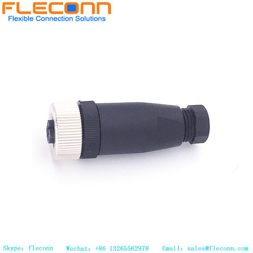 Conector circular hembra M12 de 4 pines
