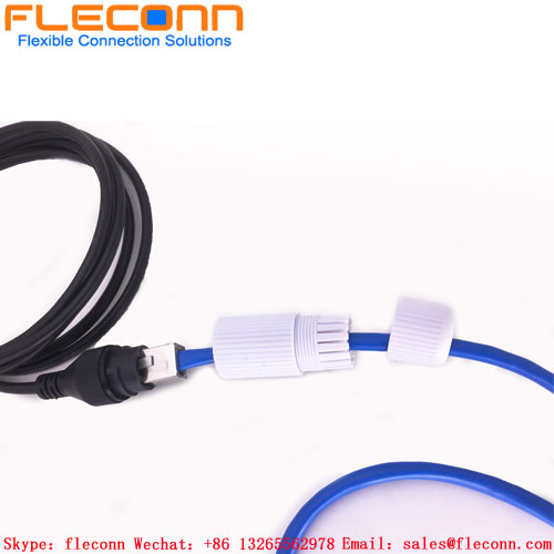 Varón de Ip66 Ip67 al cable de extensión al aire libre femenino de Ethernet de la prenda impermeable Rj45