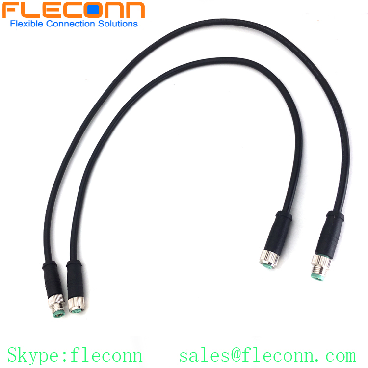 M8 3 pines 4 posiciones 5 polos 6 8 Pos Cable macho a hembra, cable conector sobremoldeado recto