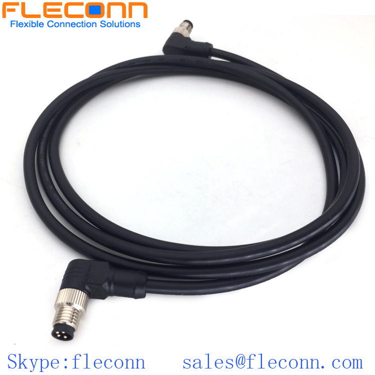 Cable de ángulo recto 3 del conector de la prenda impermeable M8 de IP67 4 5 6 8 Pin disponible
