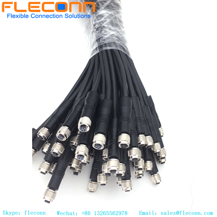 Conector hembra de 3 pines del cable del sensor M5, cable PUR de clase impermeable IP67