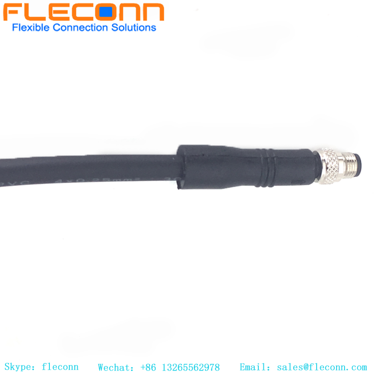 Conector macho recto M5 2 3 4 pines a cable de sensor sin terminación