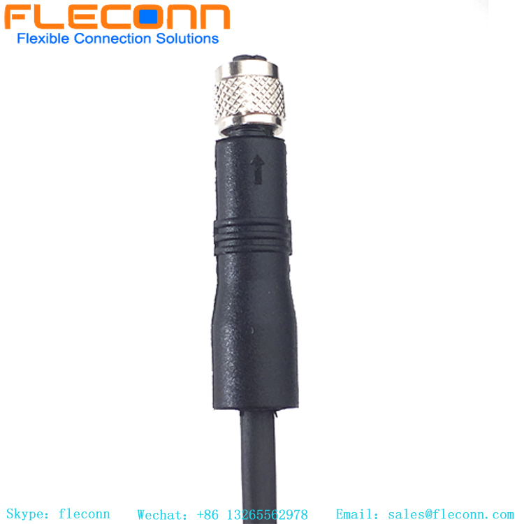 IP67 impermeabilizan el cable M5 2 3 de 4 pines, varón, cable femenino de la chaqueta de 0.25mm2x4C PUR
