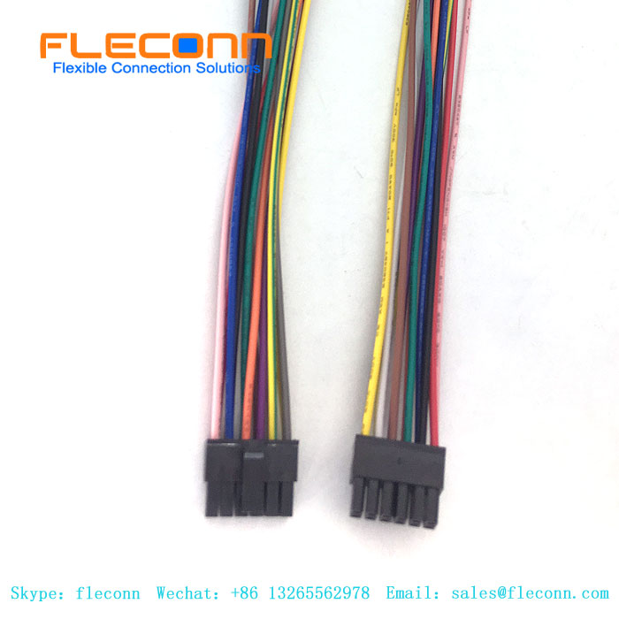 Arnés de cables femenino del cable de la echada micro del ajuste 3,0 Molex 43025 12Pin 3,0