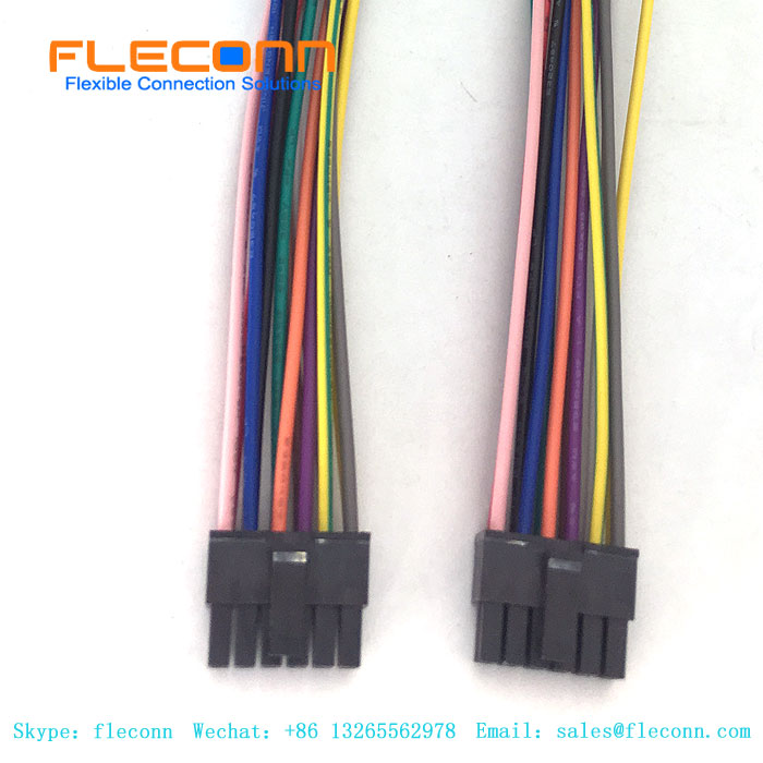 Arnés de cables femenino del cable de la echada micro del ajuste 3,0 Molex 43025 12Pin 3,0