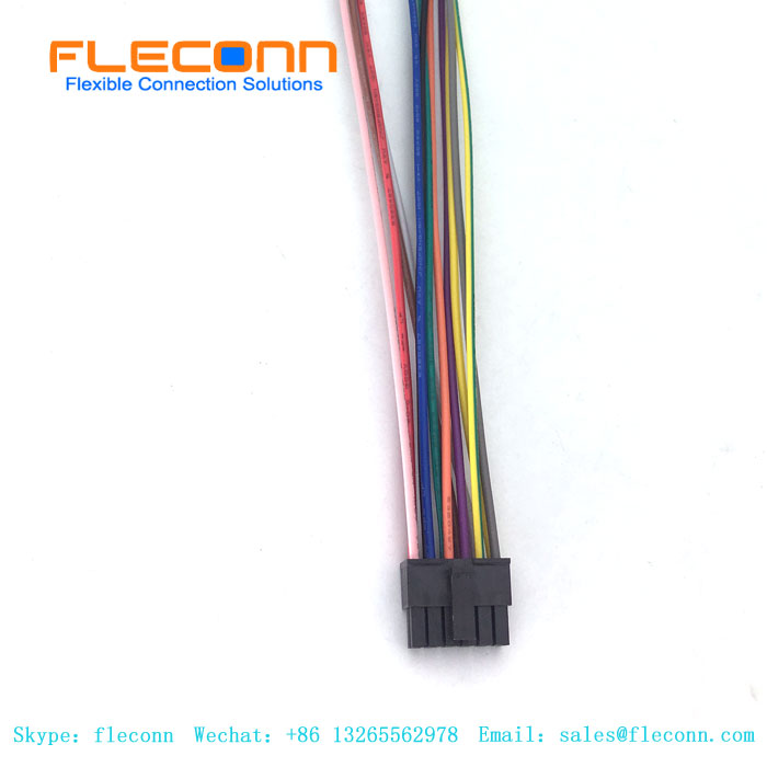 Arnés de cables femenino del cable de la echada micro del ajuste 3,0 Molex 43025 12Pin 3,0