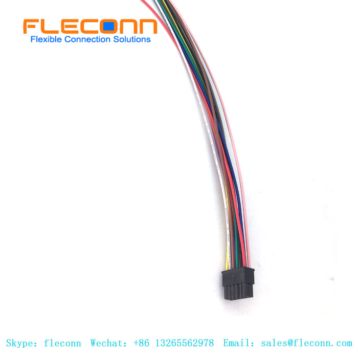 Arnés de cables femenino del cable de la echada micro del ajuste 3,0 Molex 43025 12Pin 3,0