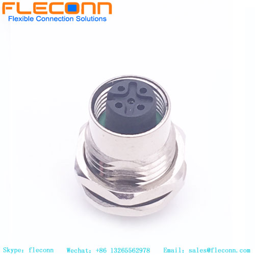 Conector de panel PCB con codificación A M12 de 5 pines