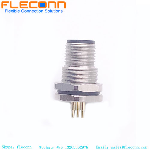 Conector de montaje en panel macho con codificación A M12