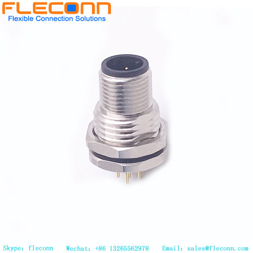 Conector de montaje en panel macho con codificación A M12