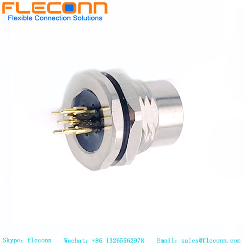 Conector de montaje en panel impermeable M12