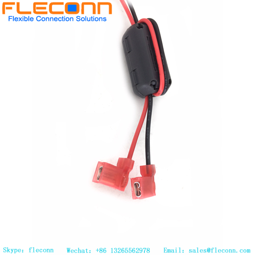 Arnés de terminal rojo y negro personalizado KK396 2p con anillo magnético