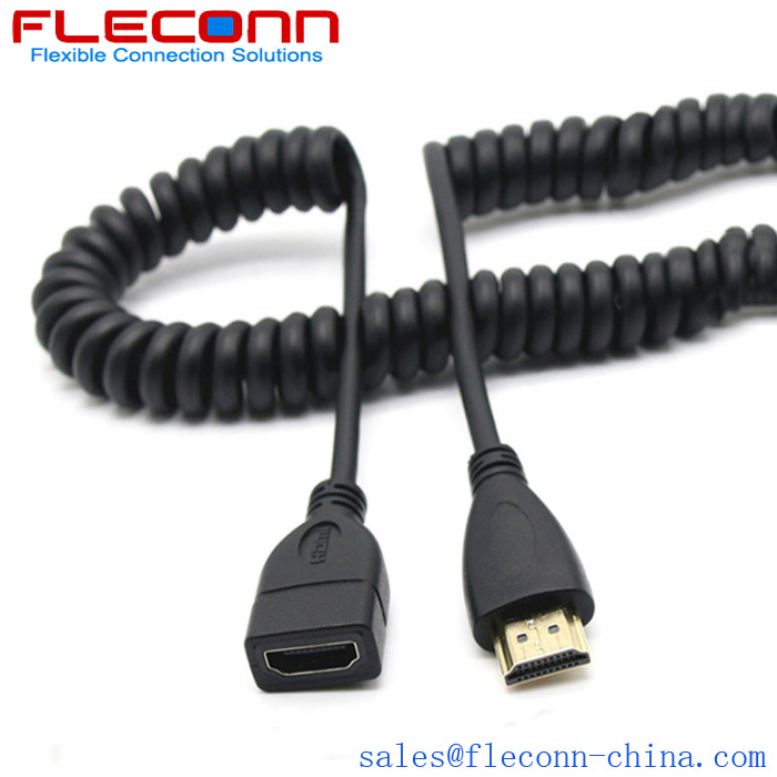 Cable de extensión de resorte HDMI macho a hembra
