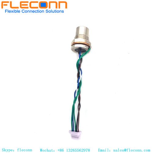 Conector de sujeción frontal de pines M8 de 6 con arnés de cables del conector JST