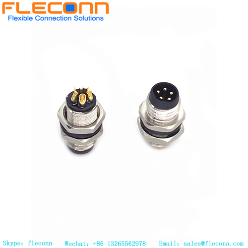 Conector de montaje en panel macho M8 de 5 pines