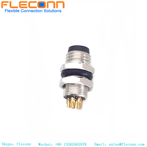 Conector de montaje en panel macho M8 de 5 pines