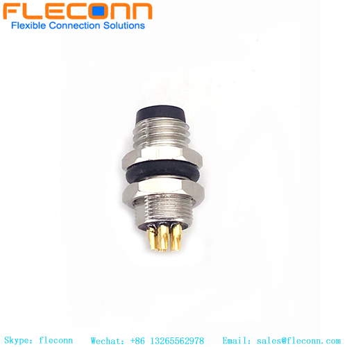 Conector de montaje en panel macho M8 de 5 pines