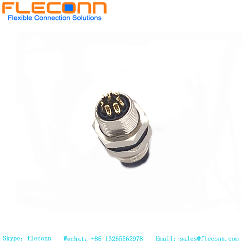 Conector de montaje en panel macho M8 de 8 pines