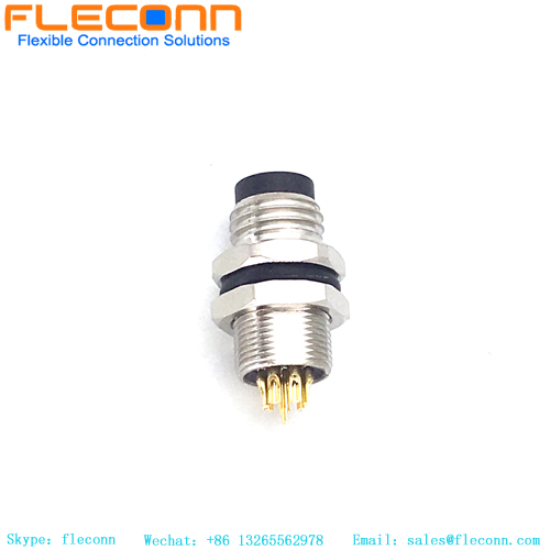 Conector de montaje en panel macho M8 de 8 pines