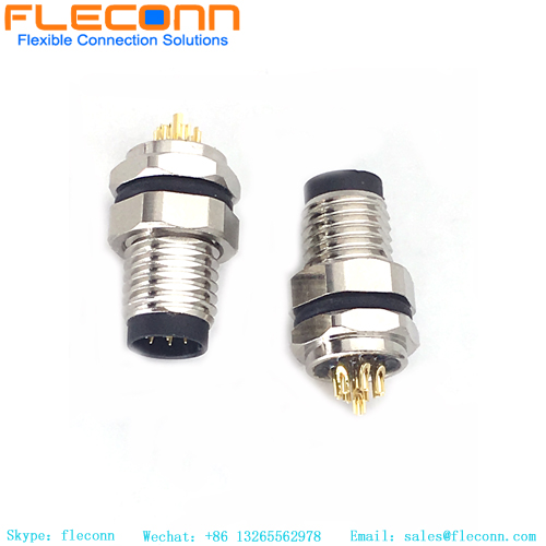 Conector de montaje frontal M8 de 8 pines