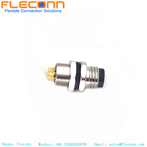 Conector de montaje en panel macho M8 de 8 pines