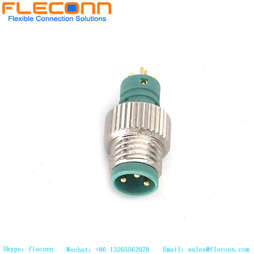 Conector de cable moldeado macho M8 de 3 pines