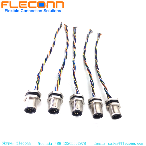 Conector de montaje trasero de 8 pines M12 con arnés de cables Molex 510210800