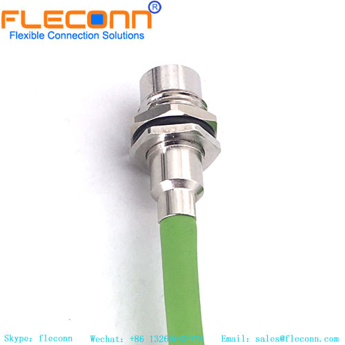 Cable conector de montaje en panel hembra con codificación D M12