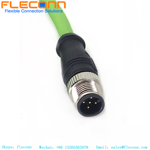 Cable conector macho M12 de 5 pines con terminal