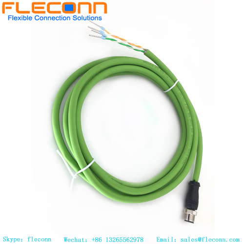 Cable conector macho M12 de 5 pines con terminal