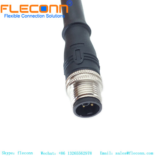 Conector M12 con codificación K 4+PE Cable de alimentación moldeado macho de 5 pines