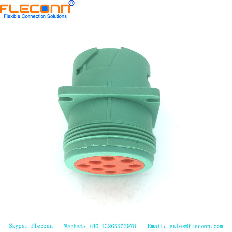 Deutsch HD10-9-1939P-P080, Carcasa para terminales macho, cable a cable, 9 posiciones, sellable, verde