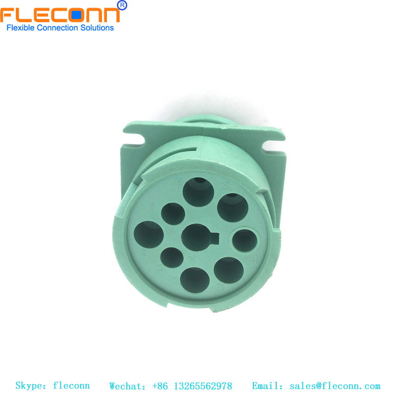 Deutsch HD10-9-1939P-P080, Carcasa para terminales macho, cable a cable, 9 posiciones, sellable, verde