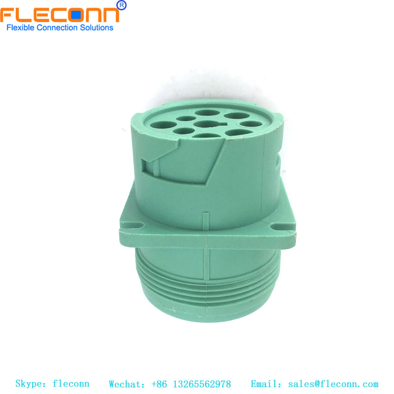 Deutsch HD10-9-1939P-P080, Carcasa para terminales macho, cable a cable, 9 posiciones, sellable, verde